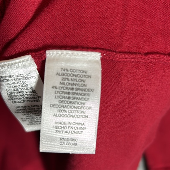 JONES NEW YORK Holiday Christmas Valentine Lattice 3/4 Sleeves Pearlized Buttons - Picture 13 of 14